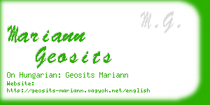 mariann geosits business card